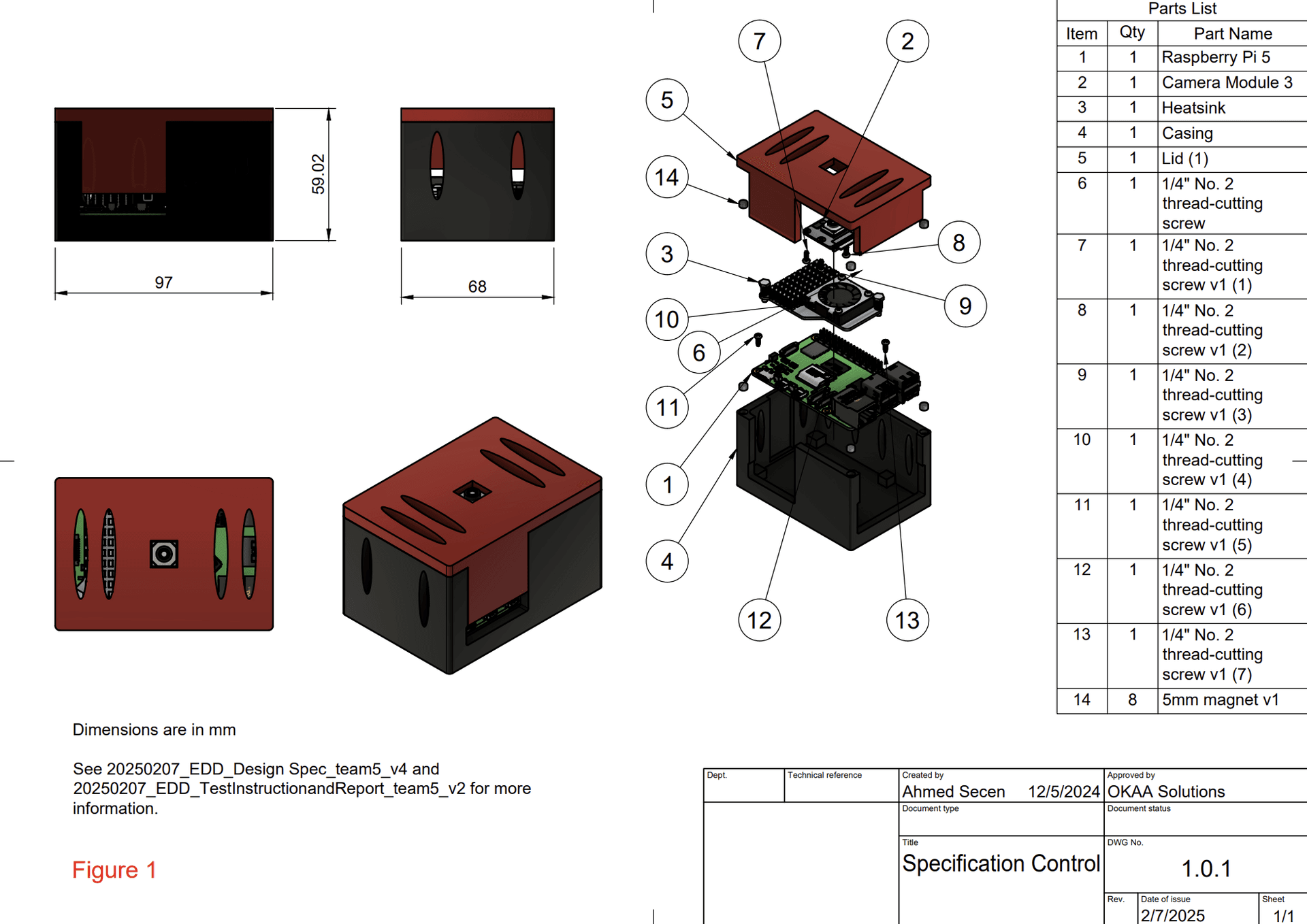 HotSeat specification control drawing